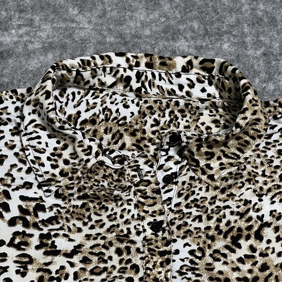 Dalia Collection Animal Print Tunic Shirt Women's XL Brown Blouse 100% Rayon - Picture 11 of 16